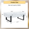 Modern Industrial Coffee Table with Wood Grain Finish and Metal Legs, Rectangular Center Table for Living Room or Office Decor-The Pop Home - 4 of 4