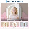 Acekool Kids Vanity with Lighted Mirror & Stool, Adjustable LED, Drawer, Storage Shelves, Makeup Desk for Girls Ages 3-9, White - 3 of 4