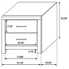 Gulches Modern 2 Drawer Nightstand Barrel Oak Finish, Matte Dark Bronze Handles, Rustic Charm, Rectangular Design - 2 of 4