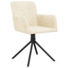 vidaXL Swivel Dining Chairs, 2 Pcs, Cream Velvet - 3 of 4