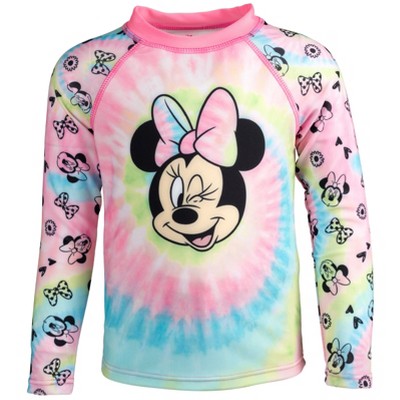 Disney Mickey Mouse & Friends Minnie Mouse Little Girls Rash Guard and Swim Shorts Set Pink 6 — фото 4