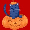 Men's Design By Humans Halloween Cat In A Pumpkin By wubbadub Tank Top - 2 of 3