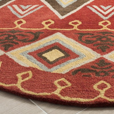 Handmade Red Wool Tufted Rectangular Area Rug 3' x 5'