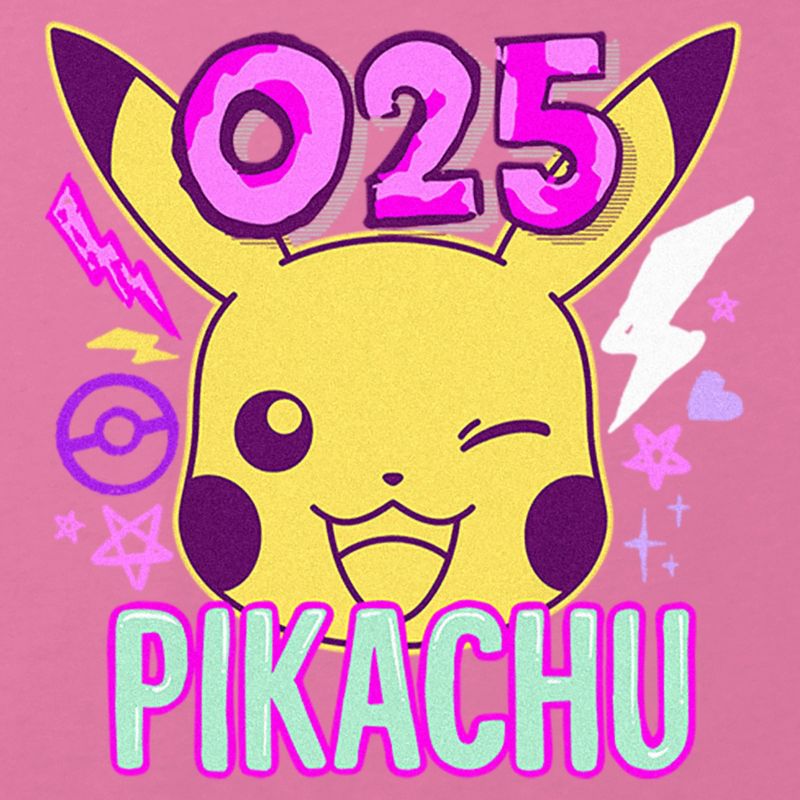 Girl's Pokemon 025 Pikachu Neon T-Shirt, 2 of 4
