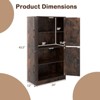 Costway Bathroom Cabinet with Doors & Adjustable Shelves Storage Organizer for Living Room White/Black/Brown - 3 of 4