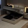Sapphtopaz Queen Platform Bed Frame with PU Headboard Upholstered Bed with Hydraulic Lift Up Storage and Sensor LED Bed Frame for Bedroom - 3 of 4