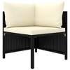 vidaXL 4 Piece Patio Sofa Set with Cushions Black Poly Rattan - 2 of 4