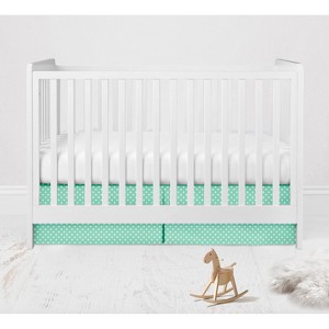 Bacati - Pin Dots Crib/Toddler Bed Skirt - Mint - 1 of 4