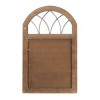 Farmhouse Glass Window Pane Inspired Wall Mirror with Arched Top Brown - Olivia & May: Large Decorative Accent, No Assembly Required - 4 of 4