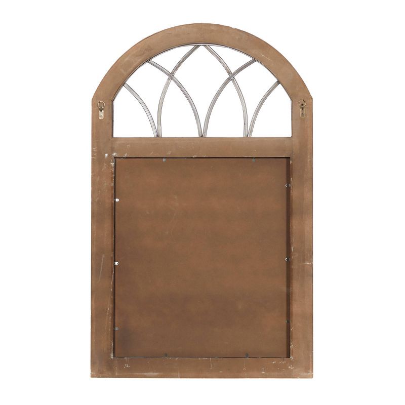 Farmhouse Glass Window Pane Inspired Wall Mirror with Arched Top Brown - Olivia &#38; May, 5 of 20