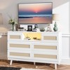 Whizmax Natural Rattan Dresser for Bedroom with LED Light and Charging Station, 6 Drawer Double Dressers, Modern Wooden Dresser Chest for Living Room - 2 of 4