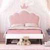Platform Bed Frame Twin Size With Crown-Shaped Upholstered Headboard, 2 Underbed Storage Drawers, White, Twin - 2 of 4