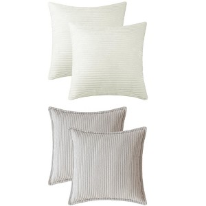 REGALWOVEN 4 Pcs Solid striped Modern Couch Sofa Home Pillow Covers 18" x 18" - 1 of 4