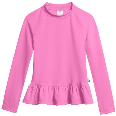 City Threads USA-Made Swim Peplum UPF 50+ Long Sleeve Girls Rashguard Tee