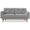 65" Mid Century Modern Loveseat Sofa for Small Spaces, 2 Seater Boucle Upholstered Couch with Button Tufted Design & Wood Legs - 4 of 4
