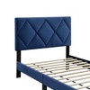 Royal Hampton Full Bed, Tufted Navy Blue Velvet Upholstery, Diamond Stitch - 4 of 4
