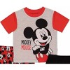 Disney Toddler Boys' Mickey Mouse 3-Piece Pajama Set, Red/Gray, 2T - 2 of 4