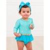 RuffleButts Baby Girls UPF50+ Princess Long Sleeve Bow Skirted One Piece Swimsuit - 3 of 4