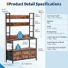 Kitchen Bakers Rack with Power Outlet, 5-Tier Industrial Microwave Oven Stand with Storage Cabinet and 10 Hooks,Easy to Assemble - 3 of 4