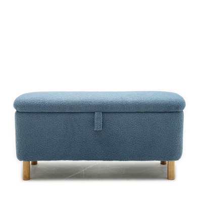 NicBex Modern 39.3" Boucle Storage Bench with Wood Legs for Bedroom and Entryway