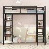 TIRAMISUBEST Twin Size Loft Bed with Storage Shelves and Bulit-in Desk, Metal Loft Bedframe with Ladder and Guardrails - 3 of 4