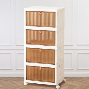 Stackable Plastic Storage Bins with Lid, Foldable Organizers and Storage - 1 of 4