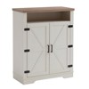 SKRAN 6-Tier Shoe Storage Cabinet, Farmhouse Shoe Rack with Adjustable Shelf & 2-Tier Open Storage with Anti-tip Fitting for Entryway, White+Oak - 4 of 4