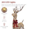 Best Choice Products Lighted Christmas 4ft Reindeer & Sleigh Outdoor Decor Set w/ 205 LED Lights, Stakes - 4 of 4