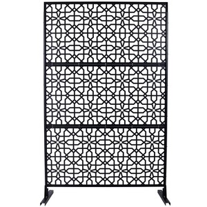 Grungis Patio Decorative Screen Metal Fence Privacy Screen with Hollow Geometric Pattern for Outside and Balcony,76" H×48" W - 1 of 4