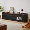 Chic Crate - Modern Media Console w/ 4 Tempered Glass Drawers - Built-in USB Hub & RGB Lighting - Multi-Style TV Stand - Carbon Gray - 3 of 4