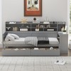 FURNIinspire Beds Wooden Twin Size Daybed with Storage Drawers Shelves and Desk for Bedroom or Study, Gray, 91.3"*49.9"*44.9" - 4 of 4
