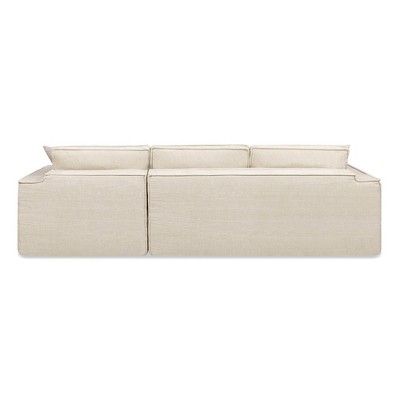Brenley Light Beige Fabric Sectional Sofa with Removable Cushions