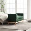 GDFStudio Julian Elegant Upholstered Boucle 53.5" Ottoman with Bolster Pillows and Rubber Wood Leg - 3 of 4