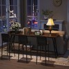 Contemporary 70.87" Console Table, Industrial Style, Easy To Assemble, Extra Long Entryway Table, X-Shaped Support ,Black+Brown - 4 of 4