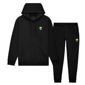 Dalix Alien Embroidery Sweatsuit Set Hoodie Jogger Soft Fleece Relaxed Fit Lounge Mens - 1 of 4