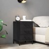 vidaXL Nightstand Bedside End Side Table with Drawer Furniture Solid Wood Pine - Black 15.7" x 11.8" x 21.7" - 2 of 4