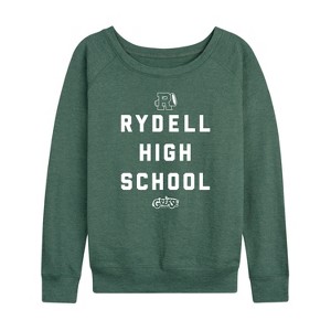 Women's - Grease - Rydell High School Lightweight French Terry Wide Neck Long Sleeve Shirt - 1 of 4