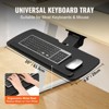 VEVOR Keyboard Tray under Desk Adjustable Height,Height and Angle Adjustable under Desk Keyboard Tray Slide out,Large 25x9.8in Keyboard Holder,Black - 4 of 4