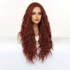 Jessie's Wig Long Curly Wave Wig Red Brown Heat Resistant Synthetic Hair Wigs For Women 28 Inch - 4 of 4