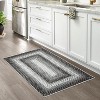 Braided Print Area Rug - Non-Slip Rustic Carpet for Living Room, Bedroom, Nursery - Aesthetic Distressed Accent Mat - 3 of 4