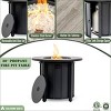 Kumasinova 30" Propane Gas Fire Pit Table for Backyard and BBQ Parties,5000 BTU Round Steel Fireplace with Rain Cover and Lid,Black Brown - 4 of 4