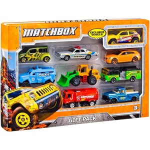 Matchbox Cars, 9-Pack Die-Cast 1:64 Scale Toy Cars, Construction or Garbage Trucks, Rescue Vehicles or Planes (Styles May Vary). - 1 of 1