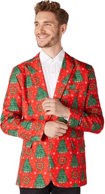 Suitmeister Men's Christmas Blazer - Christmas Trees - Red : Target