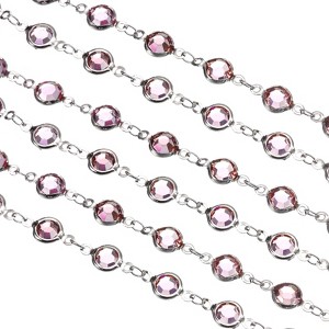 Unique Bargains Brass Bulk Smooth Decoration Rhinestone Chain for Jewelry Making DIY - 1 of 4