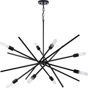 Progress Lighting Astra 8-Light Chandelier, Matte Black, No Shade - 1 of 4