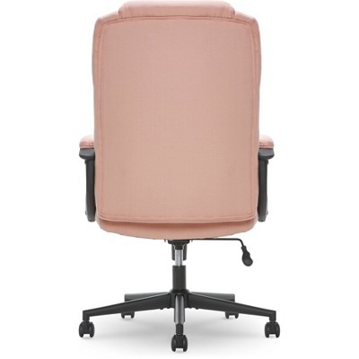Pink Microfiber High Back Swivel Executive Chair with Fixed Arms