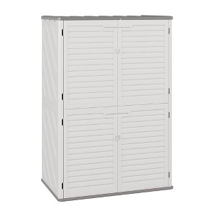 Outdoor Storage Cabinet,Waterproof Outdoor Shed with Floor,Resin Weather Resistant Tools Storage House Shed for Garden Backyard, Easy Assembly,White - 1 of 4