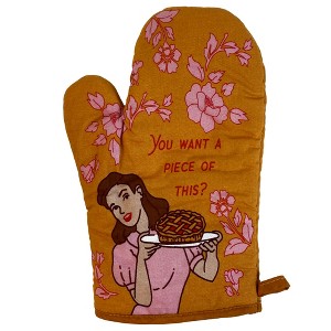 You Want A Piece Of This Oven Mitt Funny Pie Baking Lover Gift Novelty Kitchen Glove - Crazy Dog Bakeware - 1 of 4