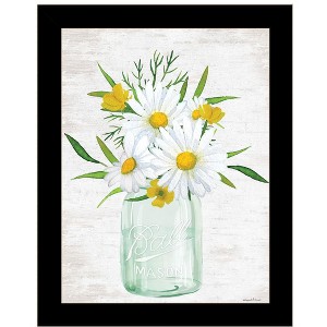 HomeRoots Floral Bouquet Black Framed Print Wall Art - 1 of 3