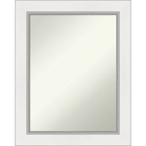 24" x 30" Non-Beveled Eva White Silver Wall Mirror - Amanti Art: Modern Rectangular Decor, Includes Mounting Hardware - 1 of 4